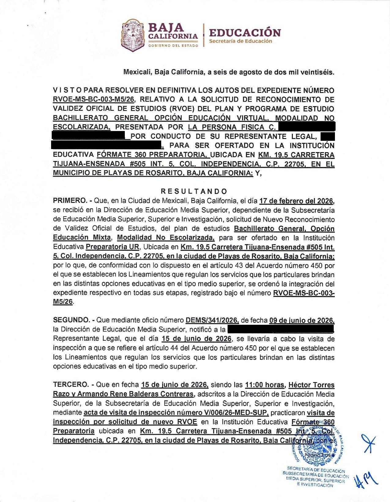 RVOE Oficial FÓRMATE 360